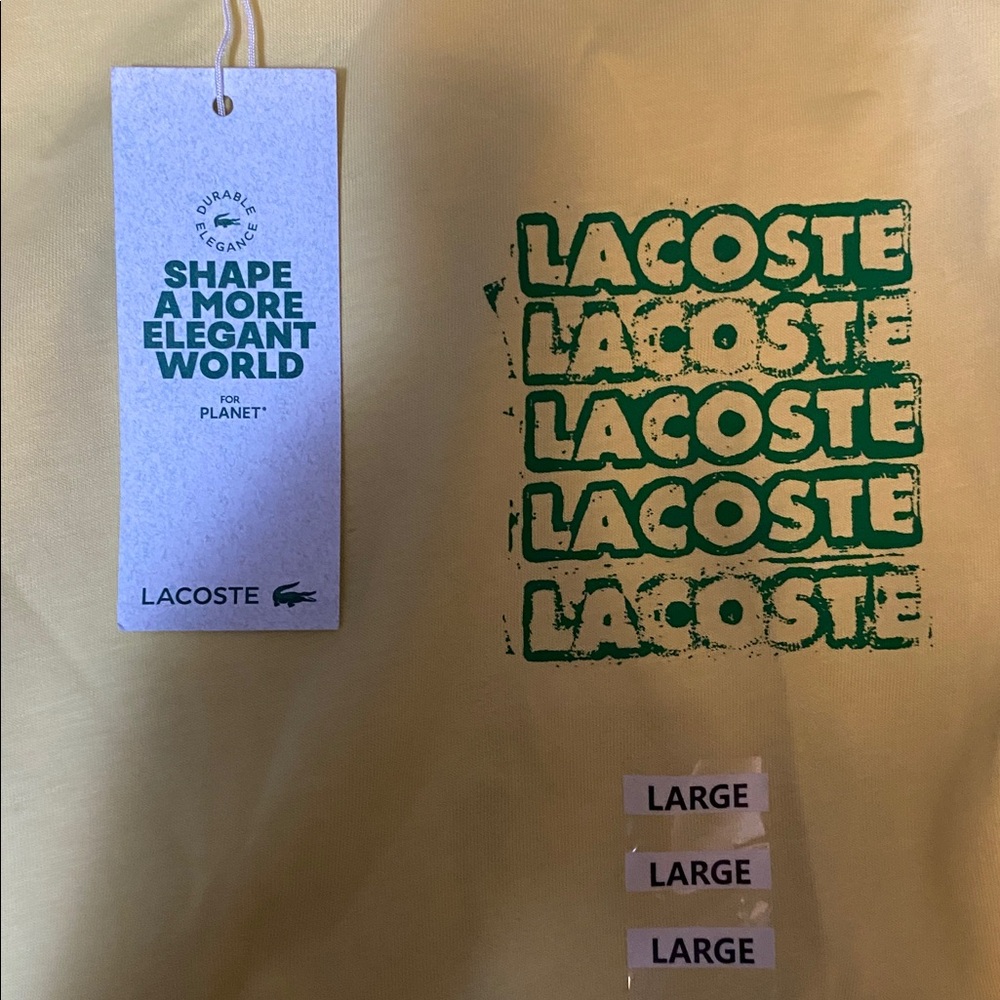 Lacoste Lemon Tee with Logo Print - Picture 5 of 12